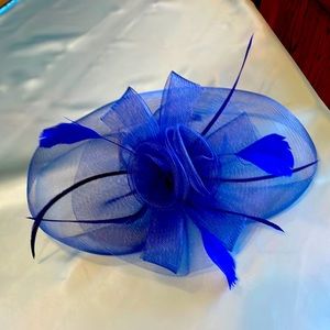 Beautiful blue fascinator with feathers